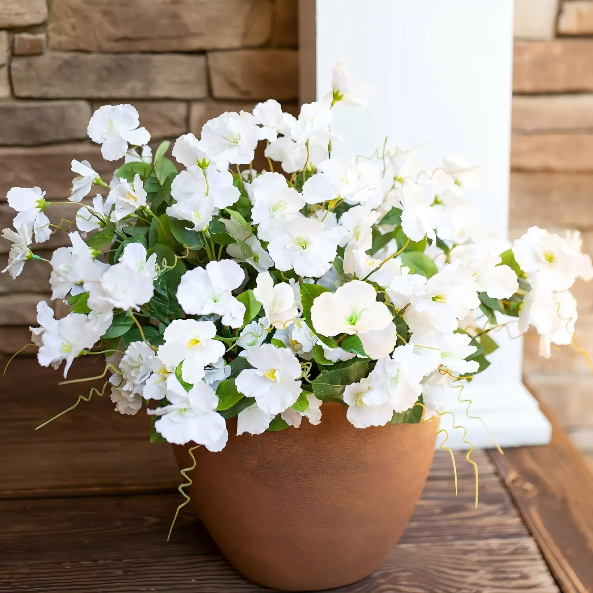 باقة الزهور الاصطناعية باقة الكركديه الحريرية والزهور الاستوائية لشرفة فناء الشرفة الخارجية