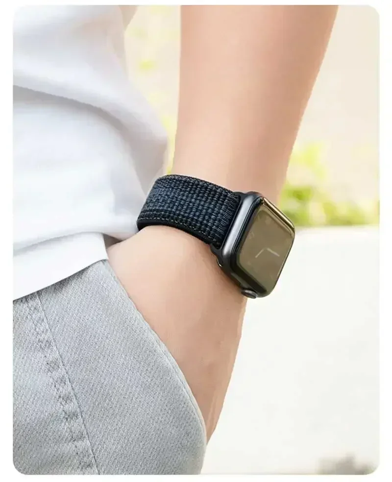 Armbänder für Apple Watch Band 45 mm 46 mm 42 mm 49 mm 44 mm für Nike Nylon Sport Loop Armband Correa iWatch 10 9 8 7 6 5 4 SE Ultra 2 – Detail 32