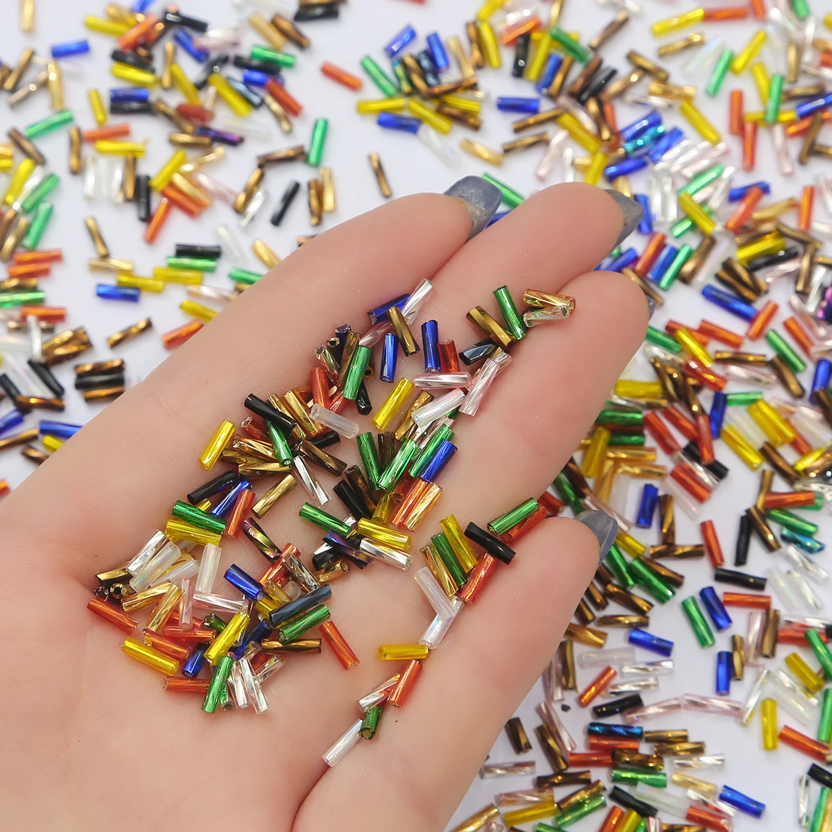 10g/Bag 300pcs Spiral Twisted Glass Bugle Tube Beads 2x6mm Loose Seed Beads For DIY Bracelet Necklace Jewelry Making Accessories