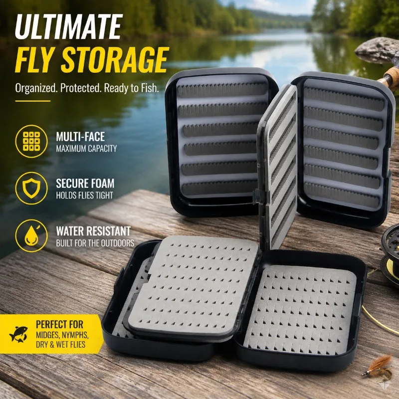 

Double Sided Thickened Fishing Tackle Box Fly Fishing Lure Storage Case Portable Container Practical Organizer for Various