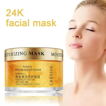 24K Gold Face Cream Collagen Anti Wrinkle Cream Whitening Mask Sleeping Hydrated Radiant…