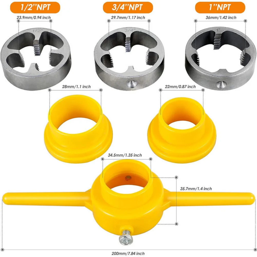 Imagem -06 - Pvc Pipe Screwdriver Tapping Kit Tap Die Cutting Extensão de Rosca Ferramentas de Encanamento Torneiras de Encanador Profissional Repair Wrench Set