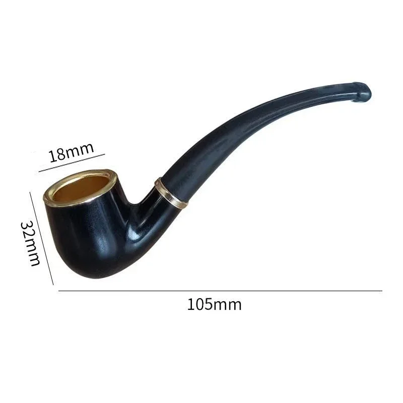 عالية الجودة الكلاسيكية خشب الأبنوس خشب متين أنبوب التبغ أنبوب التدخين عازمة مقبض صالح للهدايا للأب ، اكسسوارات السجائر