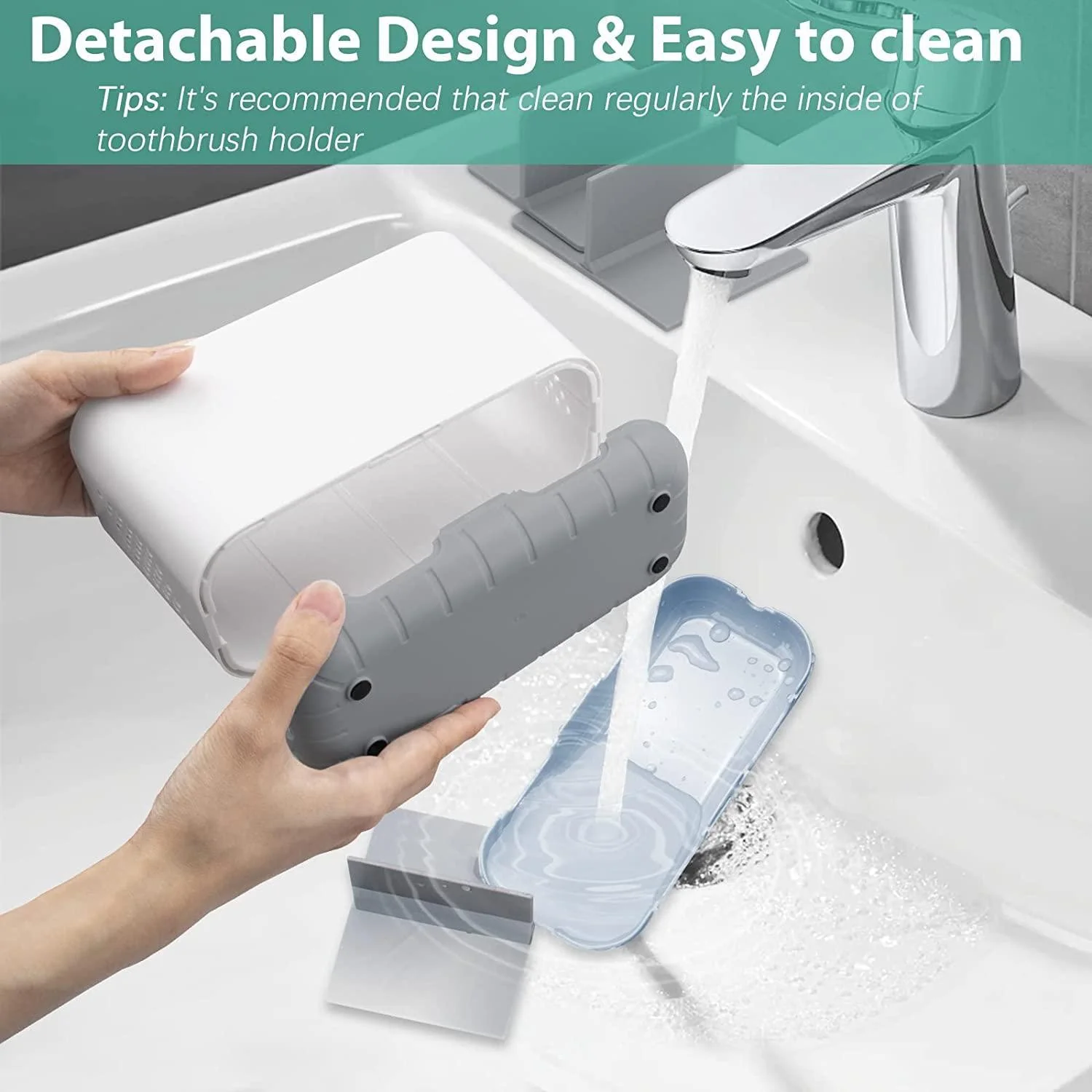 Home Toothbrush Bathroom Toothpaste Detachable Holder Desktop Storage Box with Drainage Bathroom Organizer Storage Rack