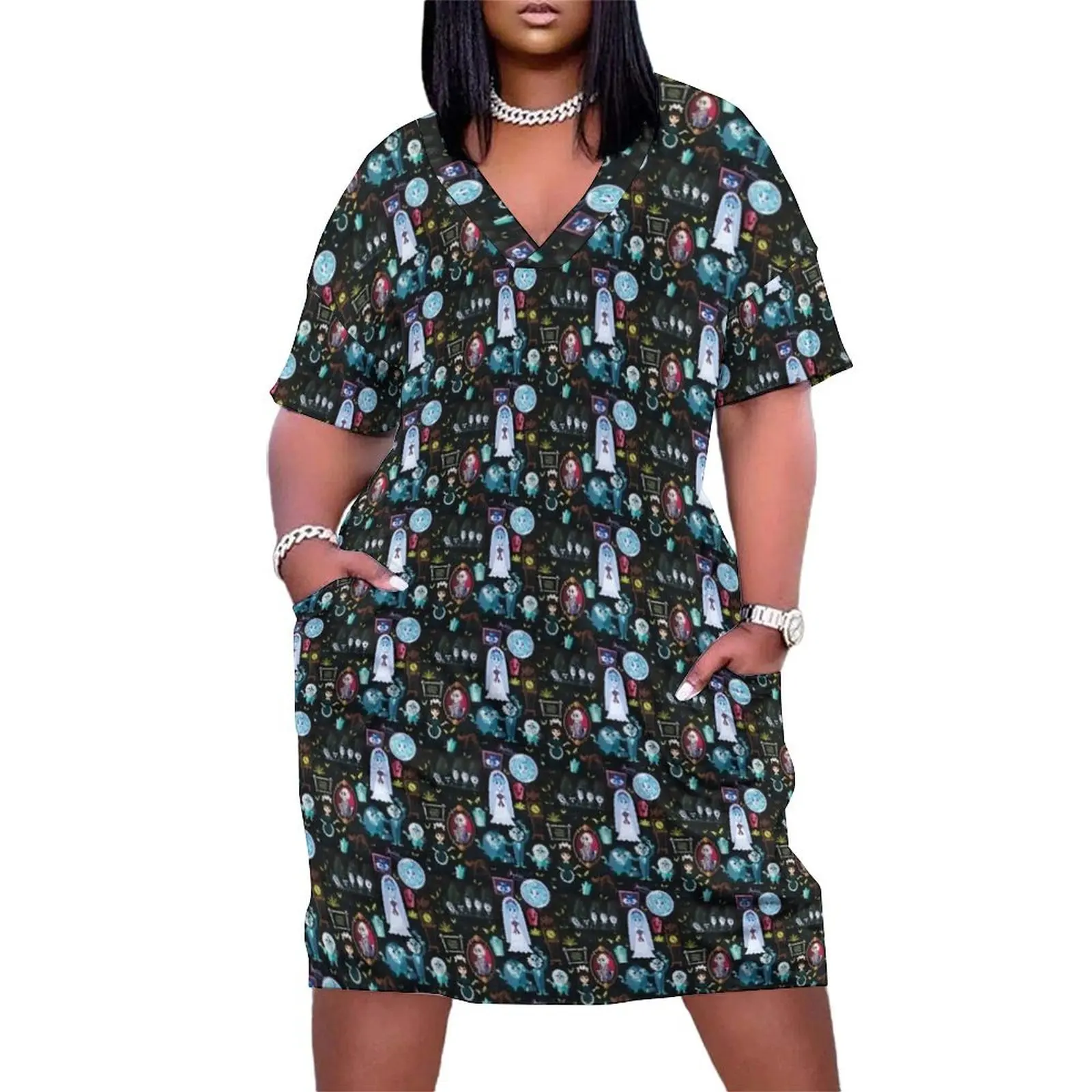 999 Happy Haunts Loose Pocket Dress womens dress dresses ladies 2024 summer prom dress 2024 women