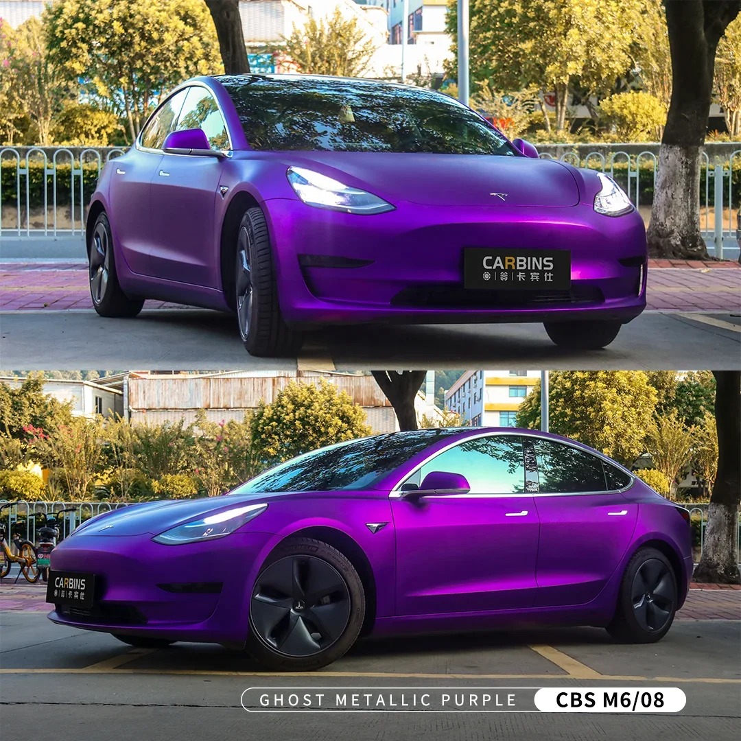 2025 Karabijn Guangzhou Fabriek Groothandel Ghost Metallic Paars Vinyl Car Wrap Vinyl Carrosserie Decoratie Vinyl Film 1.52 * 18 M