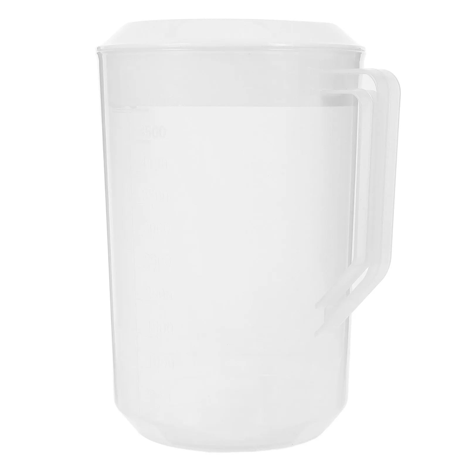 

Plastic Water Pitcher With Measurement Lid Large Capacity Beverage Jug Cold Resistant Juice Kettle For Family 5000Ml White