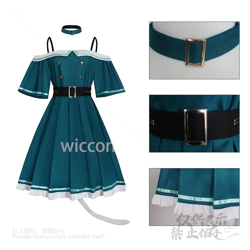 Аниме-игровой проект Косплей Sekai PJSK ‌ Костюм Кусанаги Нене Руи с ушками, платье Нене, парик для Хэллоуина, полный комплект, реквизит по индивидуальному заказу