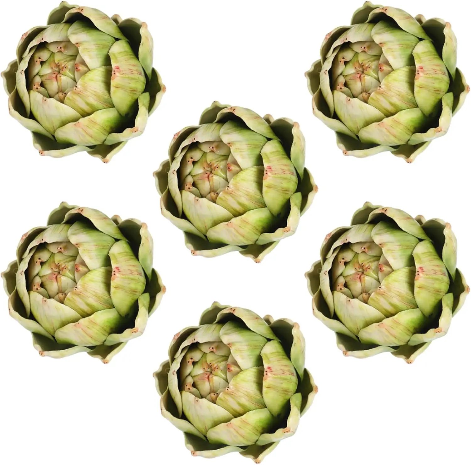 

6 Pcs Green Artificial Artichokes Fake Vegetables and Fruits for Summer Kitchen Wedding Bowl and Vase Decorations (Large)