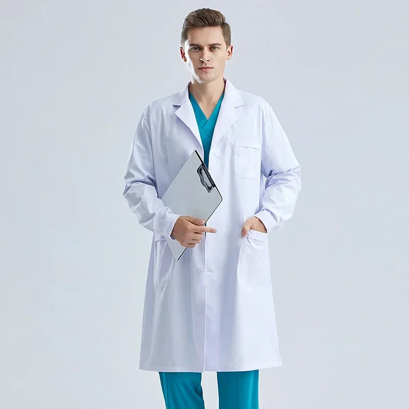 

Men Doctor Uniform Laboratory Robe Man Long Sleeves Medical Clothing Veterinary Work Scrub Clothes Hospital Sanitary Gown