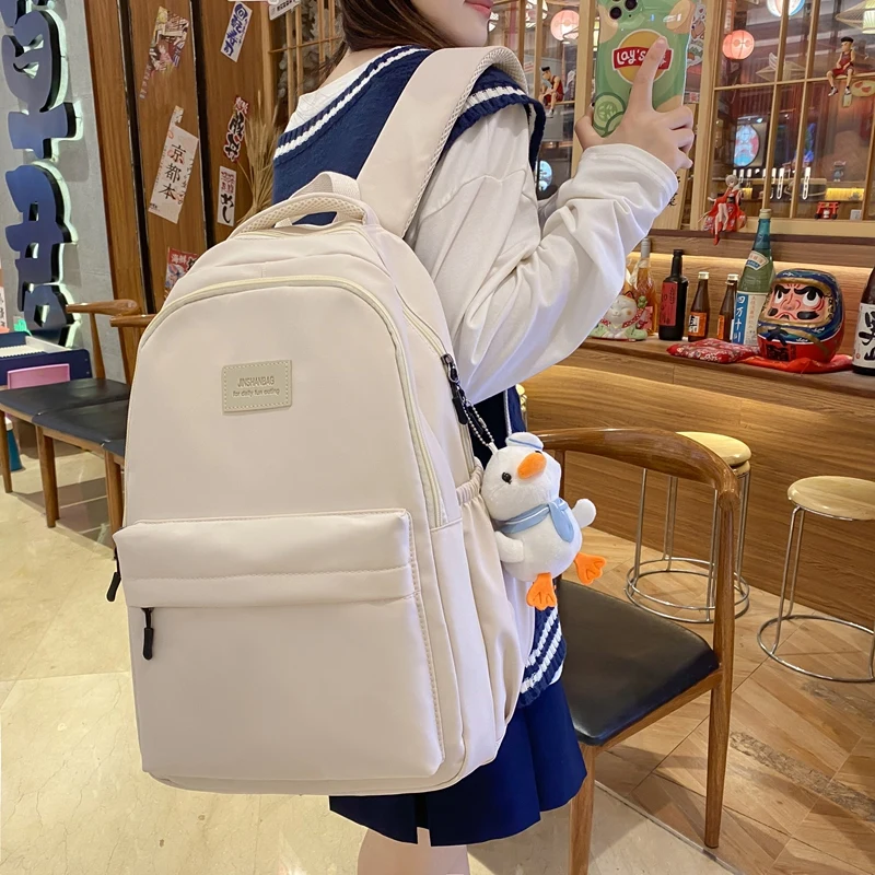 

SEETIC High Quality Waterproof Nylon Women Backpack For Teenage Girl School Bag Korean Style College Student Bag Laptop Backpack