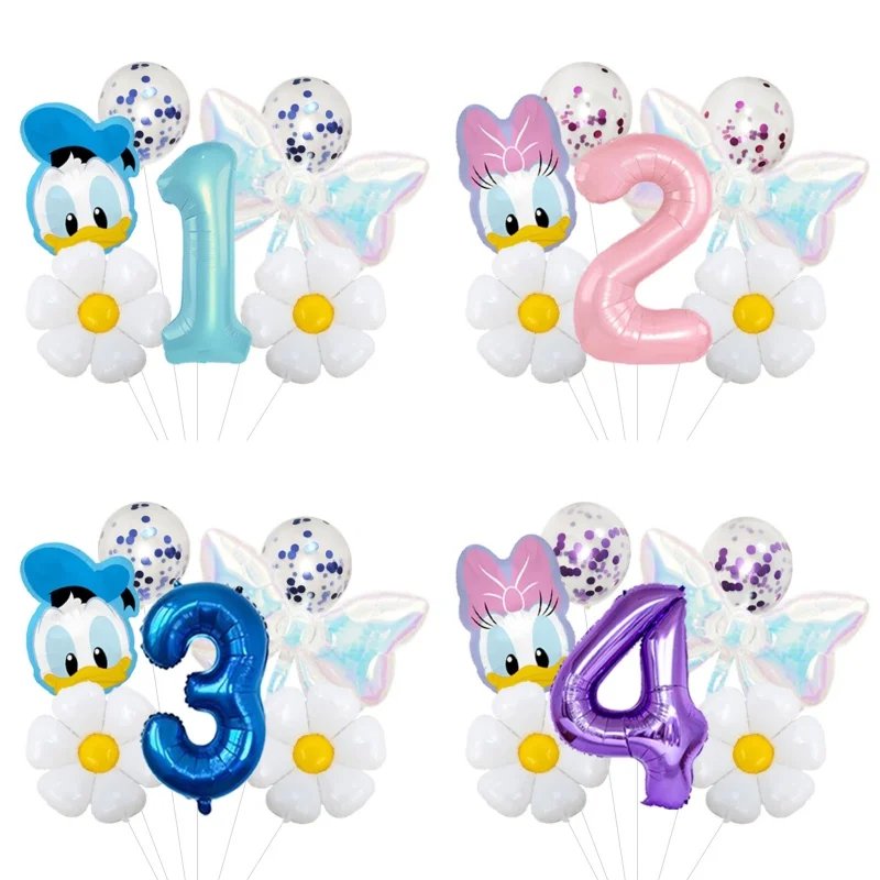 Cartoon Mouse Daisy Aluminum Foil Balloons Set Number Birthday  for Girls Birthday Party Baby Shower Decorations Gifts