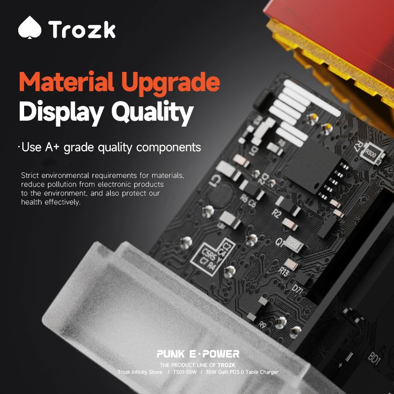 Trozk TS01-35W Punk Power Charger Infinite Gem 35W GaN Fast Charging Type C PD Quick Charger for iPhone Samsung Xiaomi Adapter