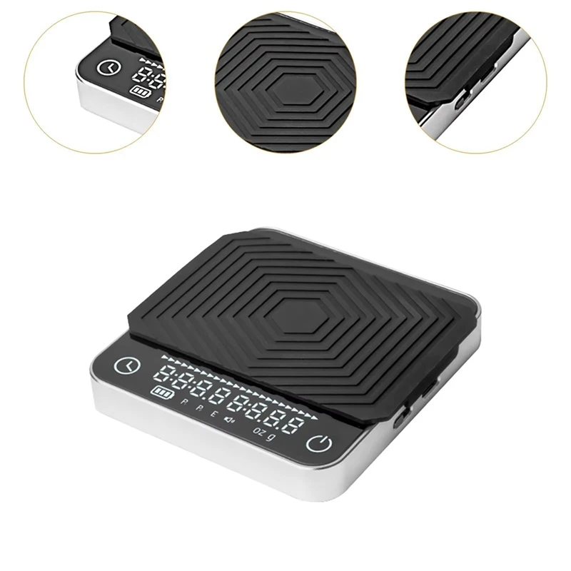 ABAE-báscula de café recargable de alta precisión, Mini báscula electrónica para uso en Espresso, exterior y cocina