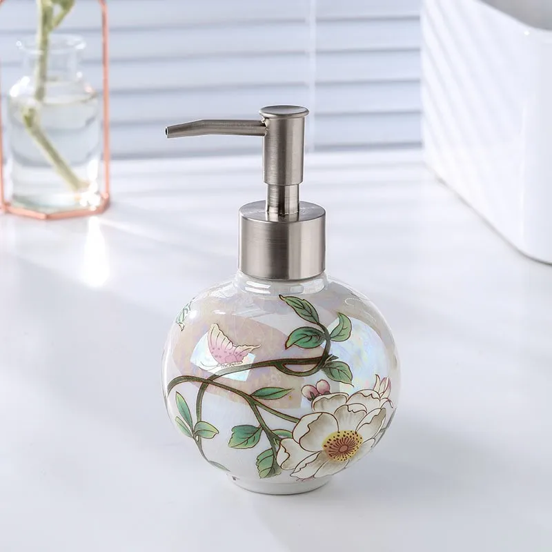 Hand Sanitizer Bottle Ceramic Bathroom Liquid Soap Dispensers Beauty Salon Shower Gel Bottling Bottle Shampoo Press Bottle