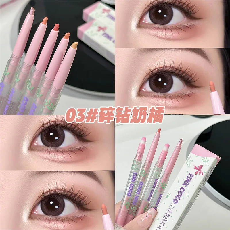 더블 엔드 라잉 누에 아이 라이너 펜슬 글리터 매트 브라이트닝 아이 섀도우 스무스 속건성 눈꺼풀 펜 한국 메이크업