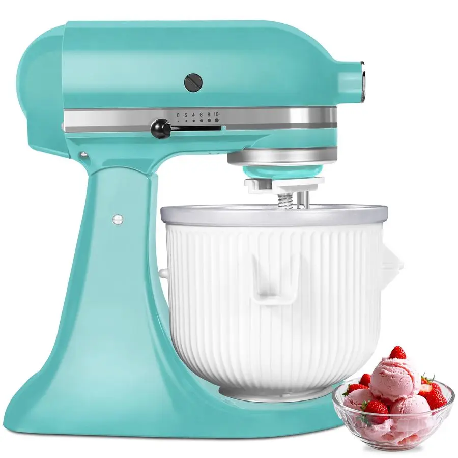 Accesorio para hacer crema para batidora de pedestal KitchenAid, accesorio para hacer helado compatible con batidoras de pedestal de 4.5 QT y mayores.