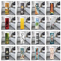 3D Refrigerator Stickers Landscape Flower Fridge Cover Waterproof Vinyl Sticker Decal Home Design Wallpaper Posters Mural Art