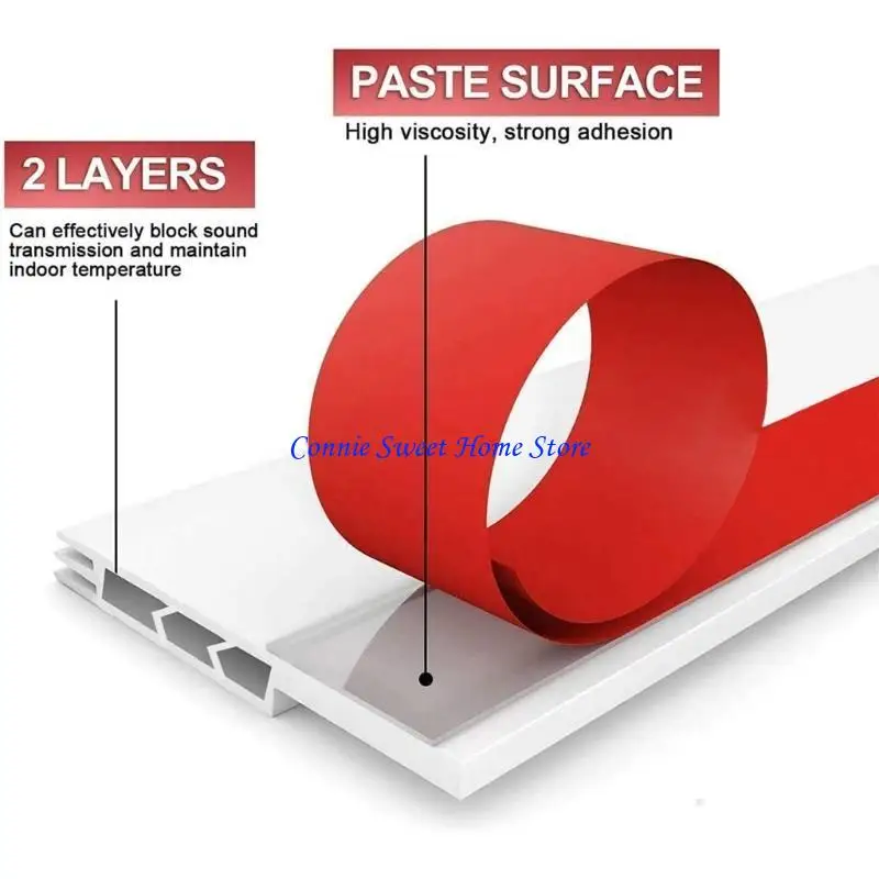 LXAF Adhesive Hollow Door Draft Stopper Seal Strips Soundproofing Door Bottom Sealing for Noise Reduction & Insulation