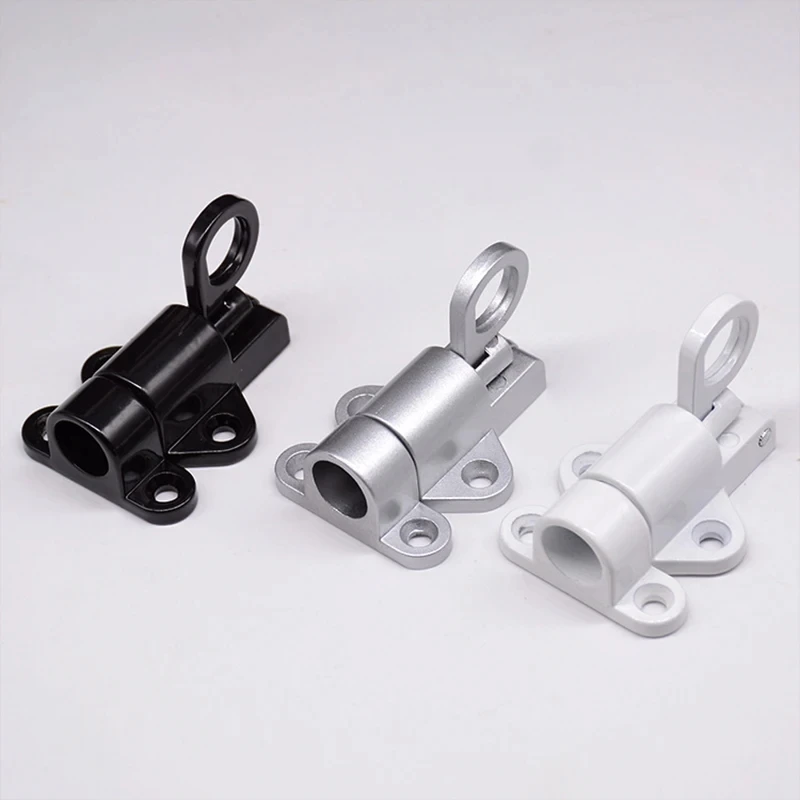 Serratura a scatto per porta di rimbalzo a molla a bullone 3 colori in alluminio nero sicuro con viti anello per cancello della finestra durevole di alta qualità