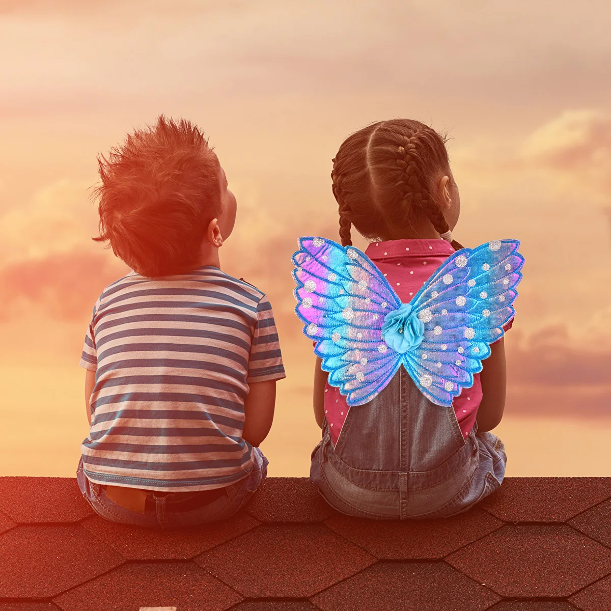 

Colorful Butterfly Wings Performance Party Cosplay Costume Decor Light Weight Creative Photo Prop Durable Carnival