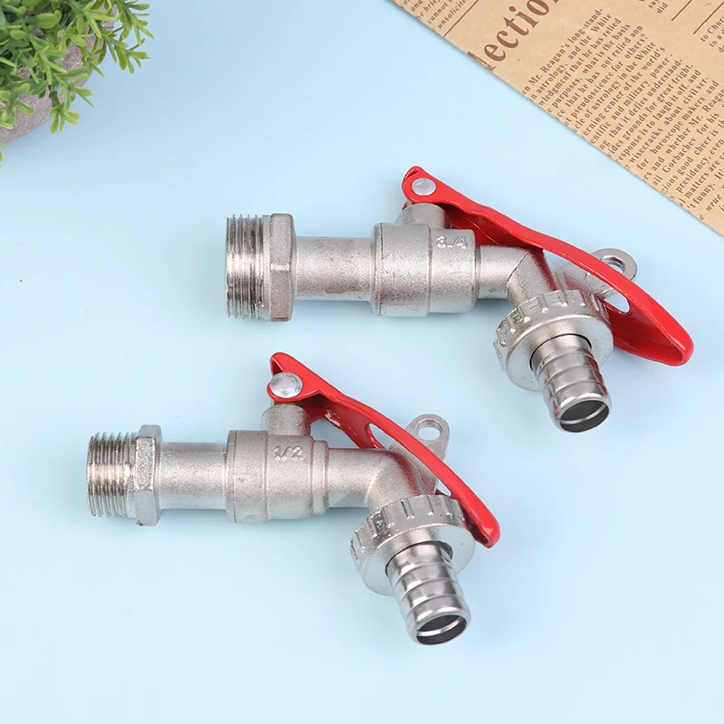 

1Pc Garden Hose Faucet With Lock Water Tank Connector Replacement Tools 1/2 Inch 3/4 Inch Zinc Alloy Thread Lockable Faucet