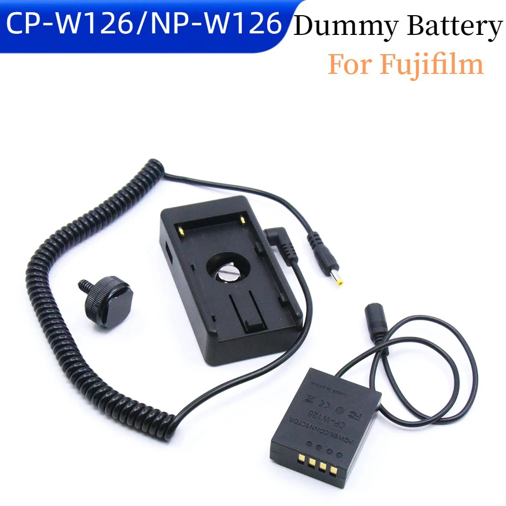 4.0MM X 1.7MM Spring Cable+Dummy Battery NP-W126s+NP F730 F570 F990 F980 Power Adapter Plate for Fuji X-E2S X-H1 M1 X-T1 T2 T3