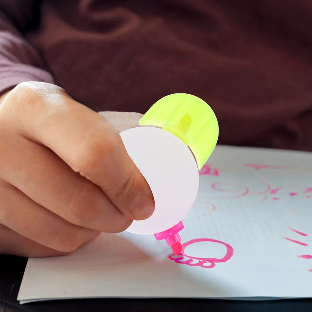 

10 Pcs Fluorescent Color Highlighter Brush Student Use Plastic Bright Highlighters