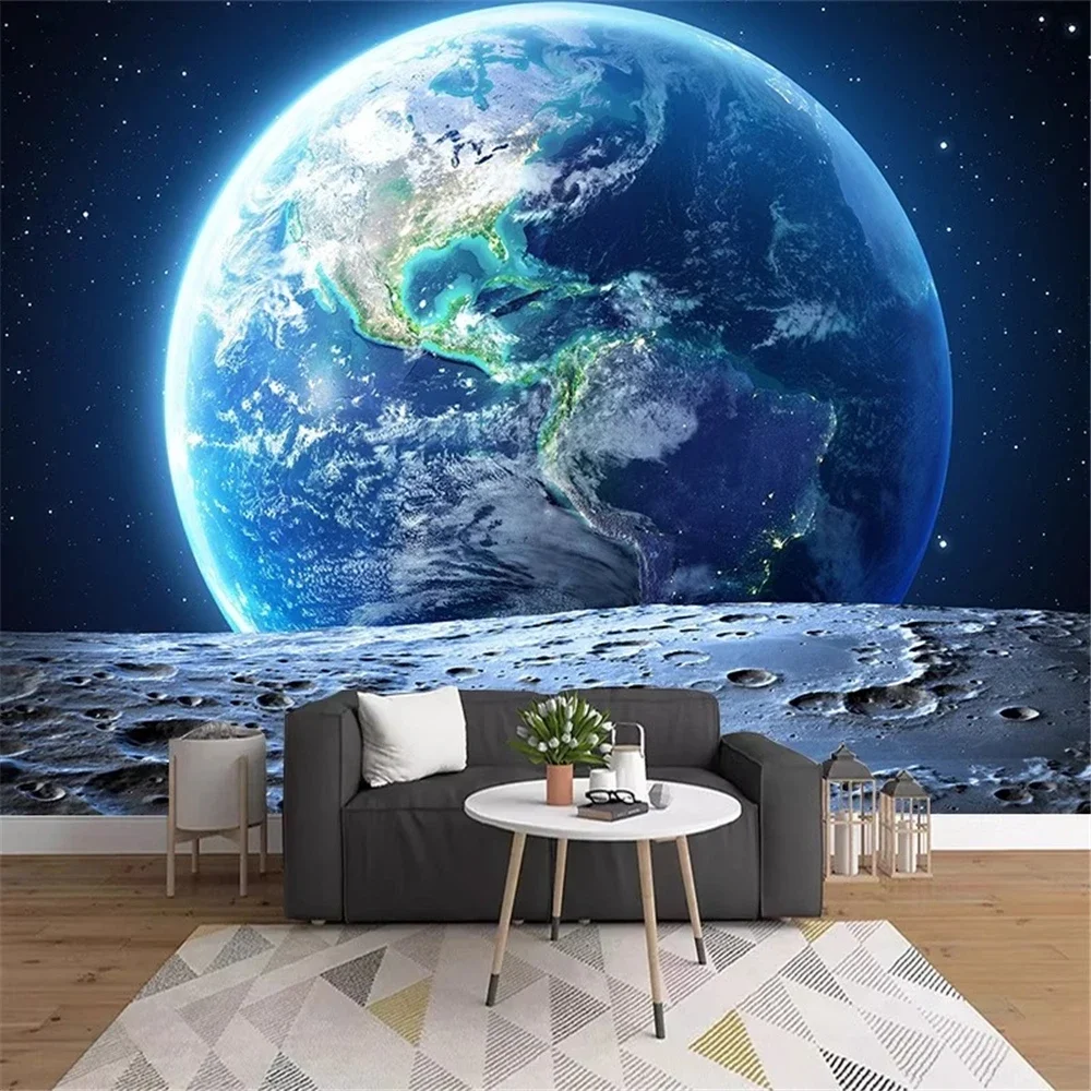 custom Universe Planet Earth wallpaper for living room TV backdrop photo art 3D Mars art wall paper home decor Home Decoration