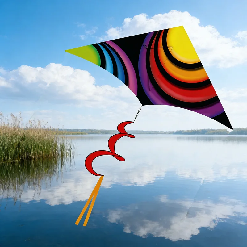 Rainbow kites flying toys ripstop nylon kites outdoor fun adults kites string line gift kite factory parachute delta kites surf