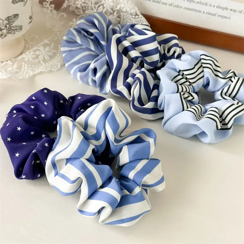 1pc/5pcs New Blue Stripes Hairpin - Simple Style - Suitable for INS Bloggers' Daily Styling - Great for Bun Hair, Big Bow Hair,
