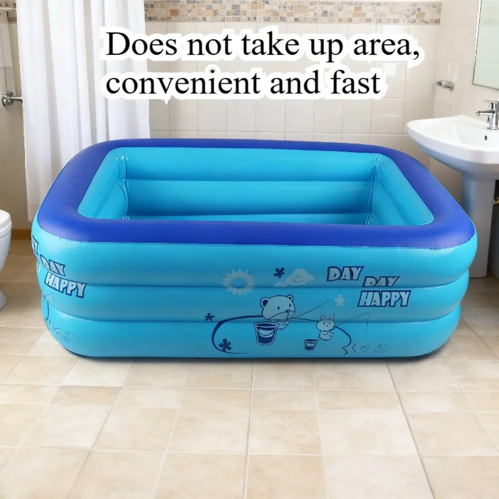 Piscina all'aperto per adulti, piscina giochi per bambini e neonati, piscina gonfiabile a pareti spesse, SPA con pompa a pedale