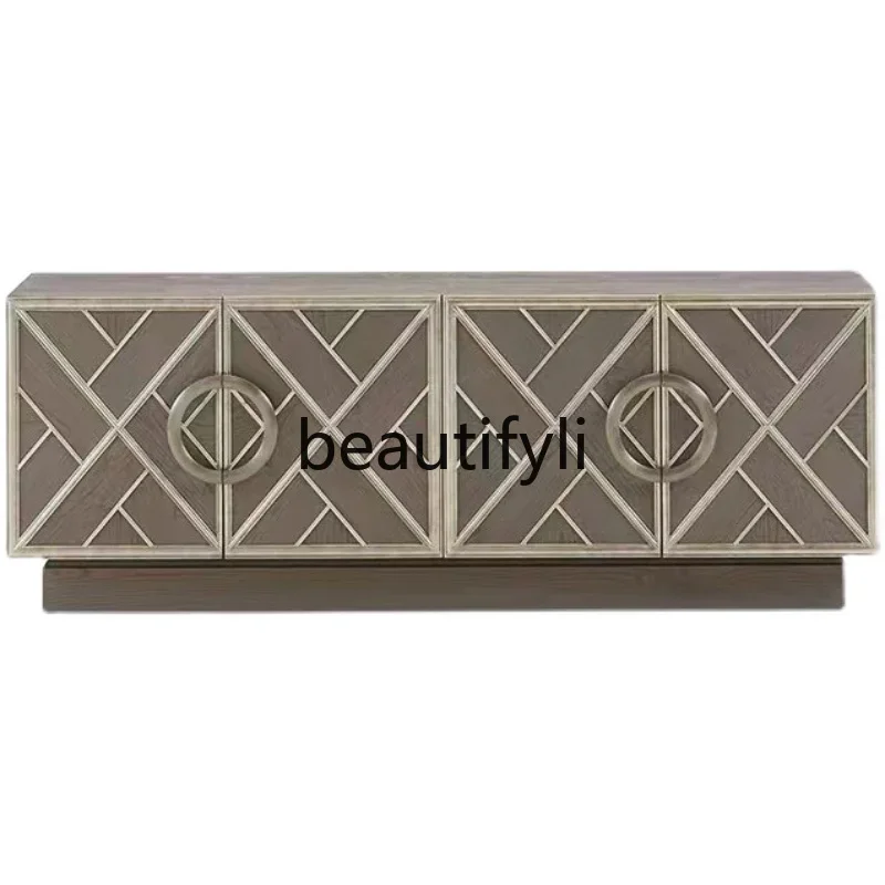 

American solid wood entrance modern simple TV cabinet Nordic living room storage cabinet customization