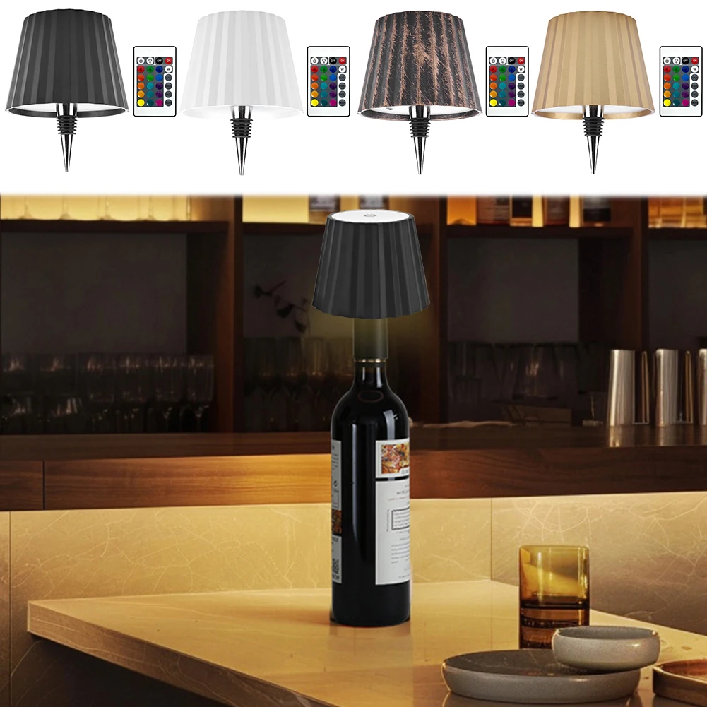Wireless Bottle Lamp Rechargeable LED Table Lamp 3 Color + RGB  Wine Bottle Lamp Touch-Control Desk Lamp for Bars Restaurants