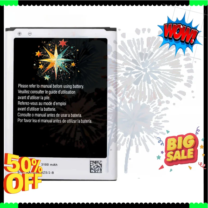 SWZY New EB595675LU 3100mAh for Samsung Galaxy Note II N7100 GT-N7105 SHV-E250S SHV-E250K High-Capacity Mobile Phone Battery + T