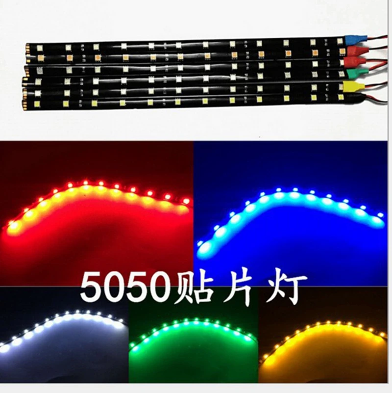 

10pcs 12V 30CM 12SMD 5050 White LED CAR Interior Decoration LED Stripe Waterproof LED Strip Light