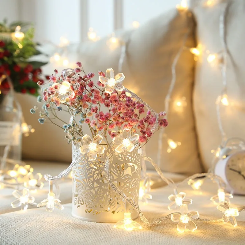 20 LEDs Christmas Decoration Snowflake Ball Cherry Moon String Lights Festoon Led Light Street Garland Holiday Lighting New Year