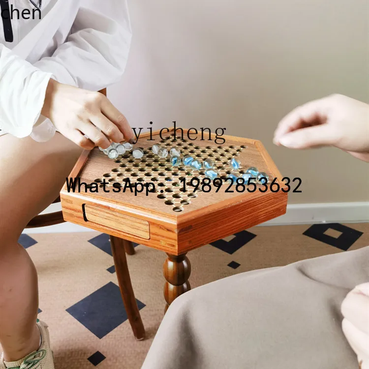 Side Table Checkers Solid Wood Side Table Living Room Bedside Table Sofa Coffee