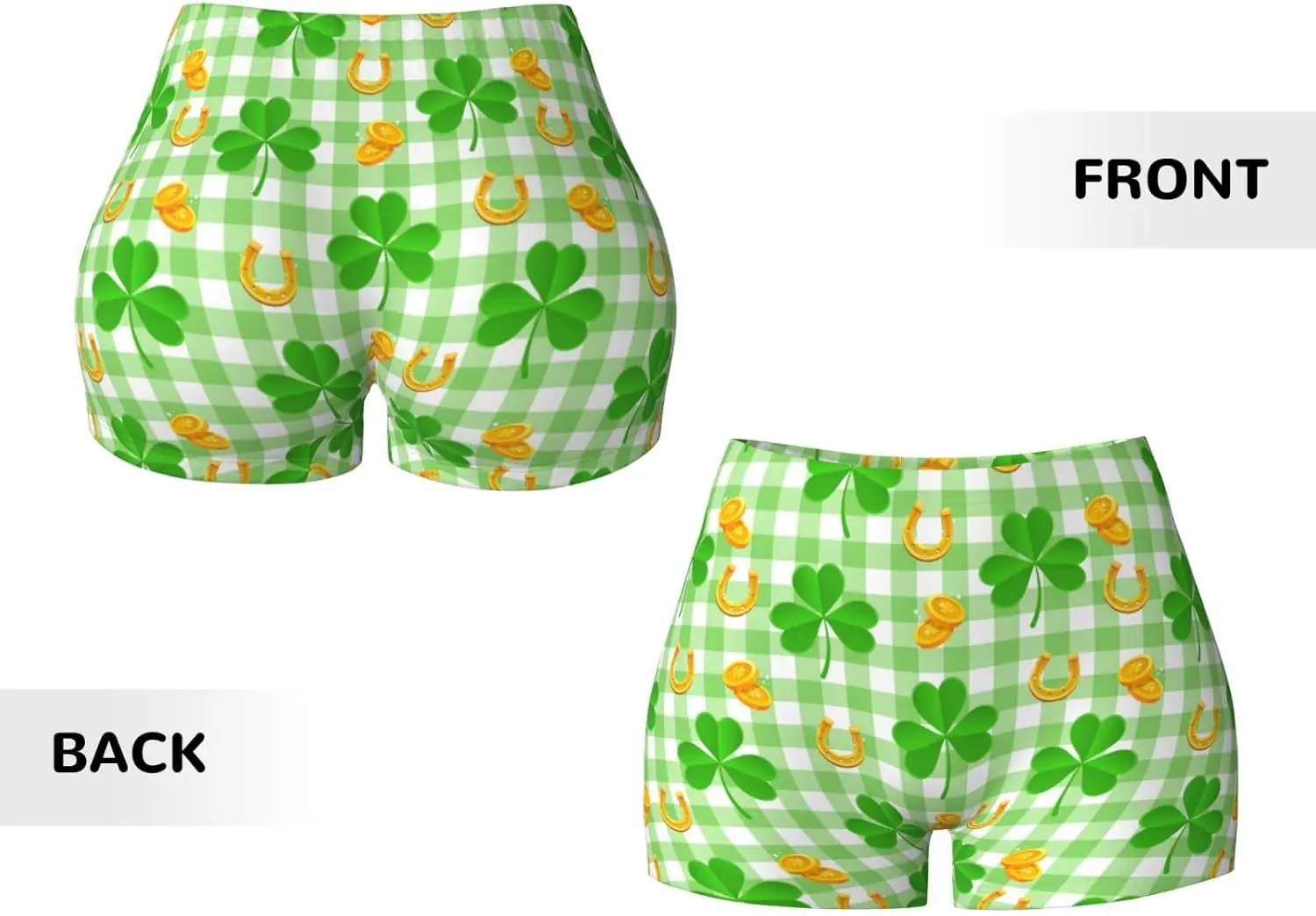 Pantaloncini da allenamento a vita alta da donna Clovers St Patrick per sport, atletici, corsa, escursionismo, motociclista, yoga, palestra