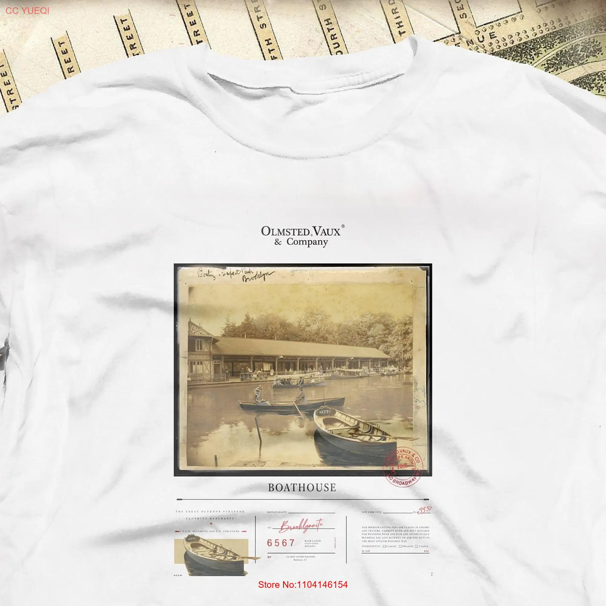 original Brooklyn Boathouse T shirt nyc nature theme gift New York city parks prospect park lovers Olmsted Vaux