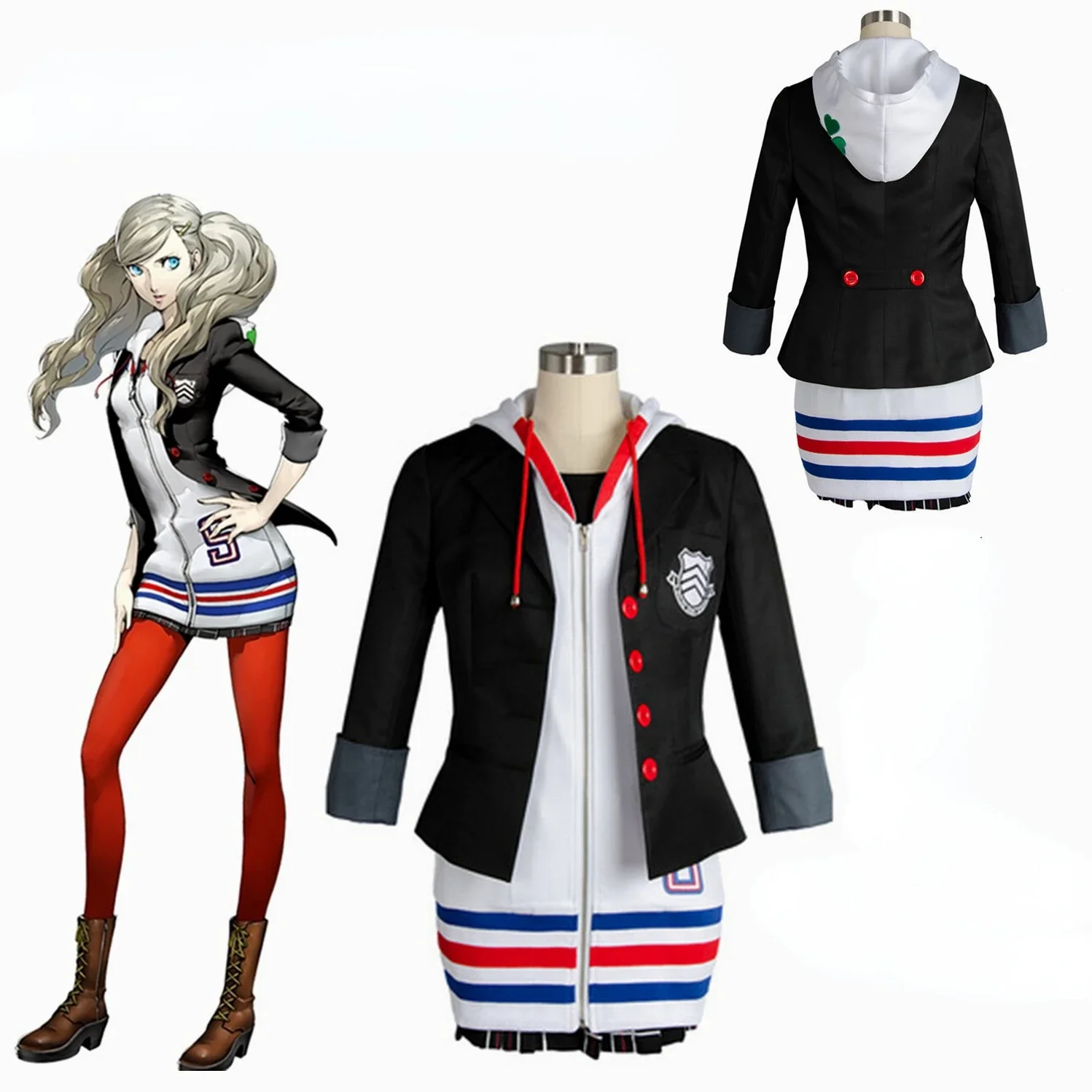 

Persona 5 Anne Takamaki Cosplay Costume Halloween Party Jacket Coat Dress Skirt Girl Women Outfits