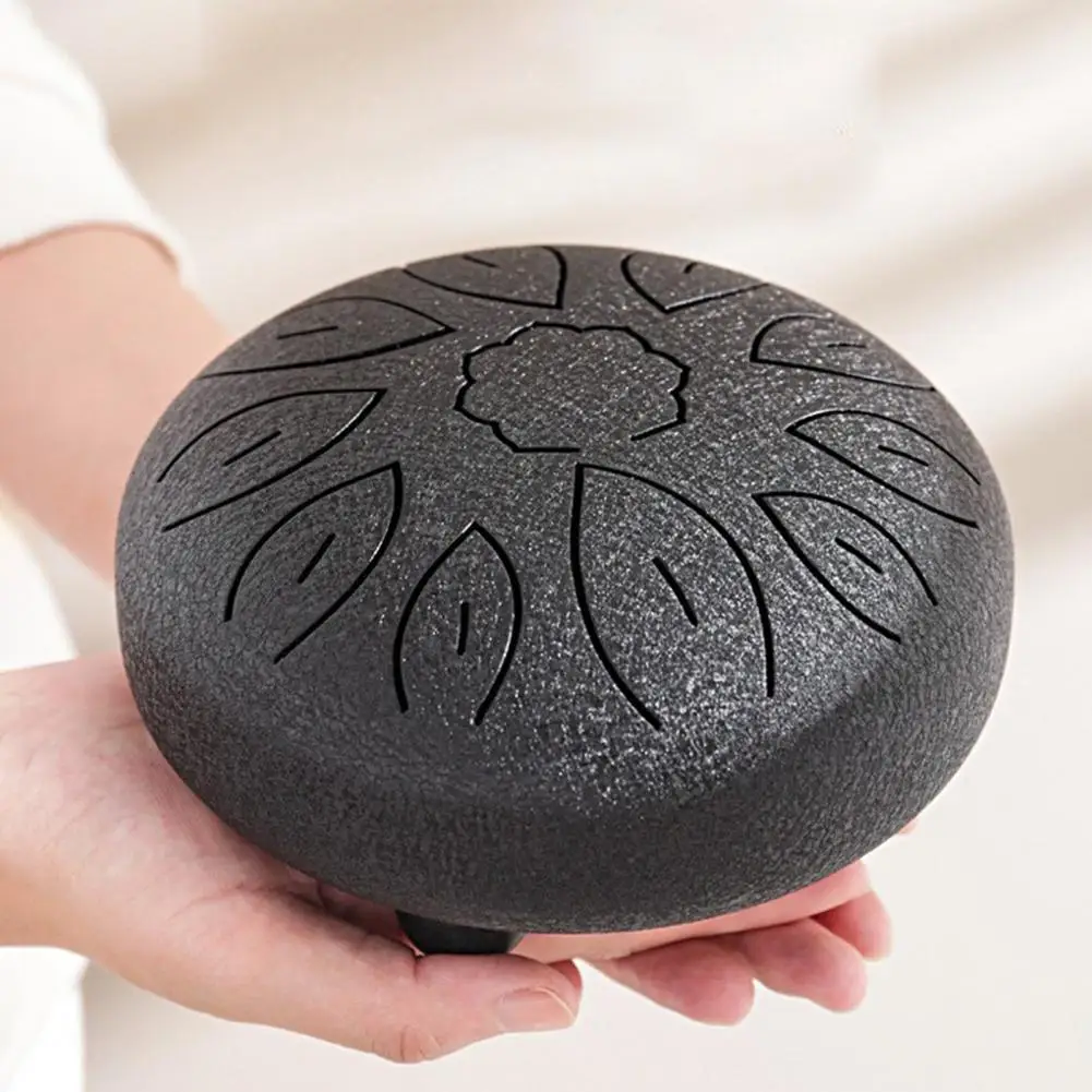 11 Notes Meditation Yoga Sound Therapy Handpan Drum 6-Inch Steel Tongue Drum with Mallets Note Stickers Stand Musical Instrument