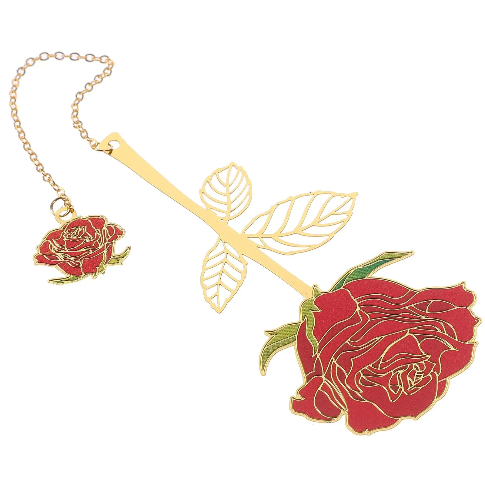 Metal Bookmark Marks Rose Pendant Pretty Bookmarks Markers Unique Cute Fine for Teachers Reading