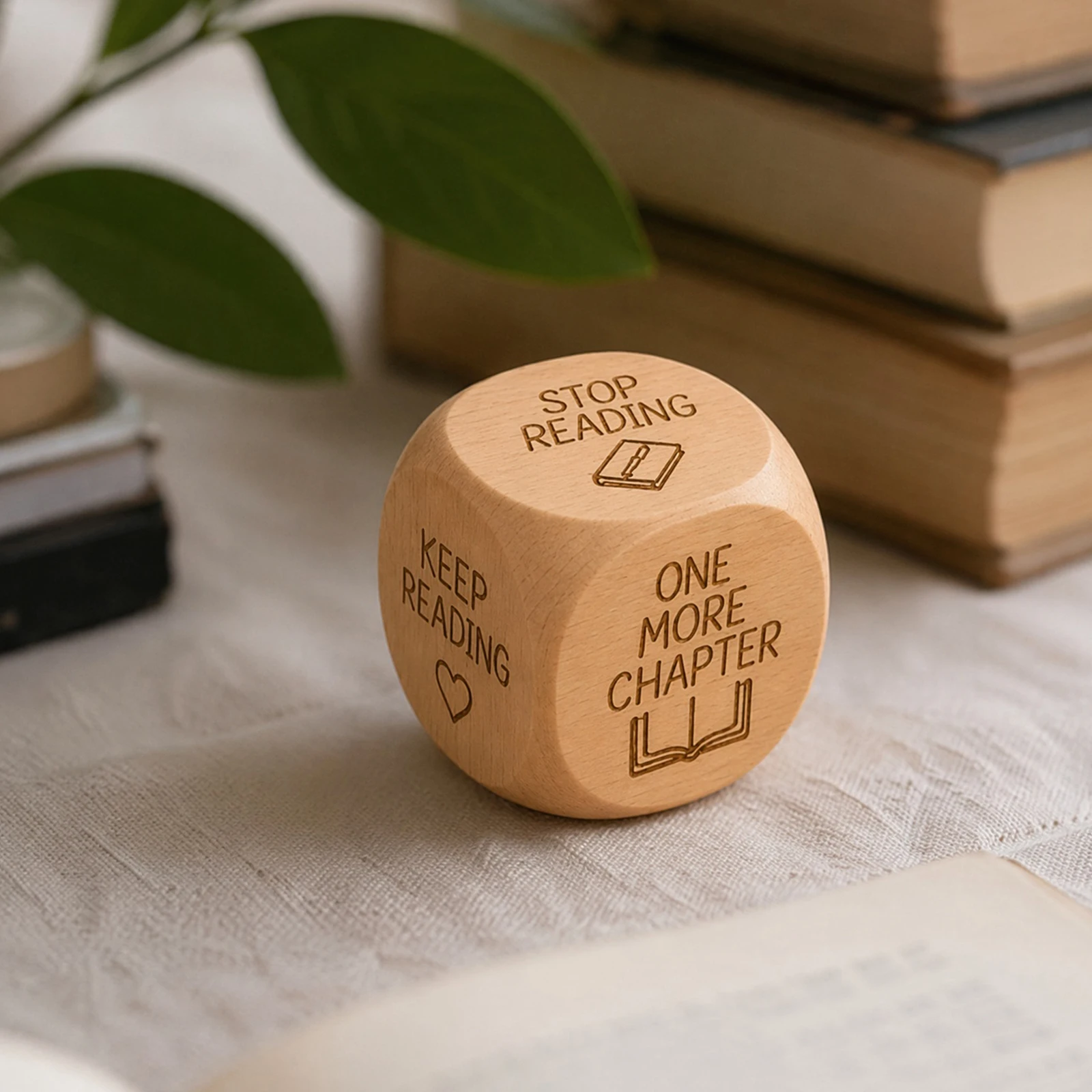 Book Club Decor with Engraved Prompt Bookworm Decision Dice Gift 6-Sided Creative What To Read Dice for Reading Challenge