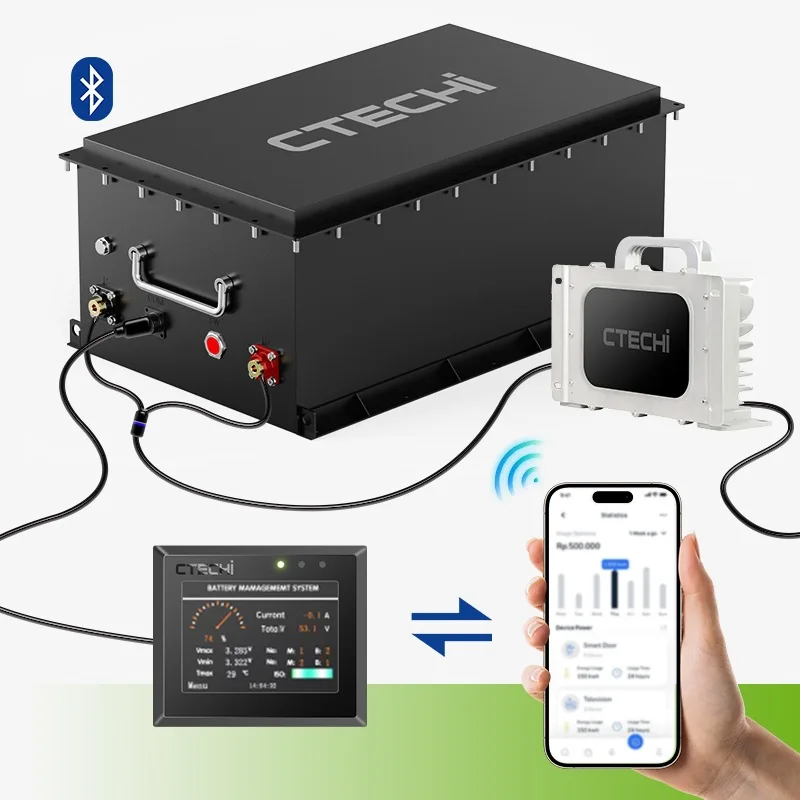 CTECHi 72V 200Ah Golf Cart LiFePO4 Battery BT Remote Control LiFePo4 Battery