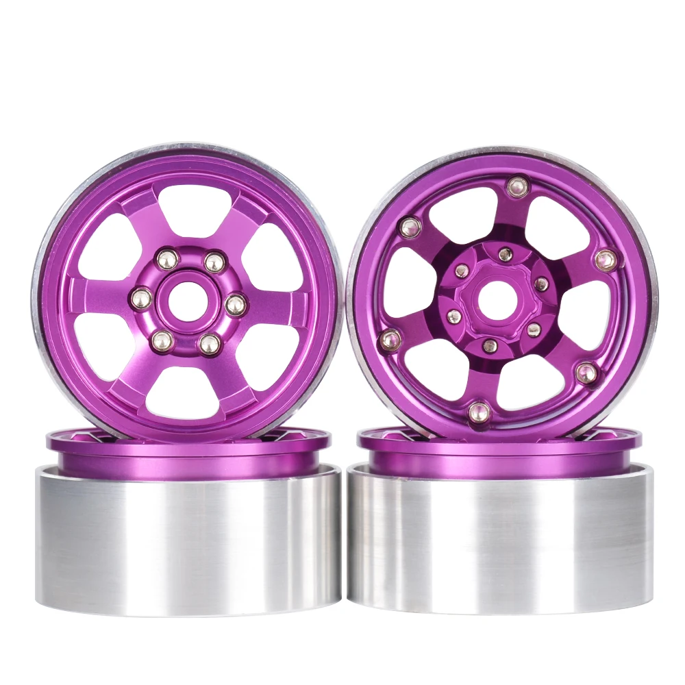 1.9 Inch 4PCS Metal Wheel Hub Tires for 1/10 RC Model Car Crawler Retrofit Accessories AXIAL SCX10 JT4 XT4 AT4