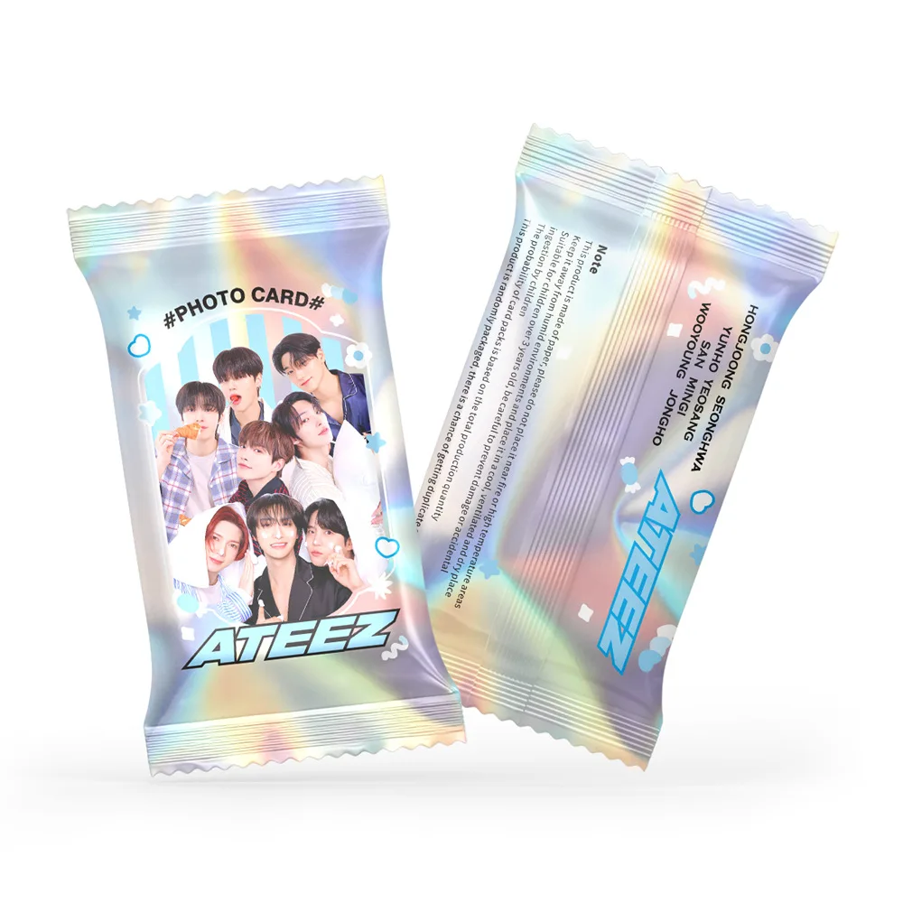 Paquete de 10 Tarjetas Holográficas Aleatorias de Kpop ATEEZ ZB1 GOT7, San Bambam Zhanghao Ahyeon, Fototarjetas Láser, Postales, Regalo para Fans