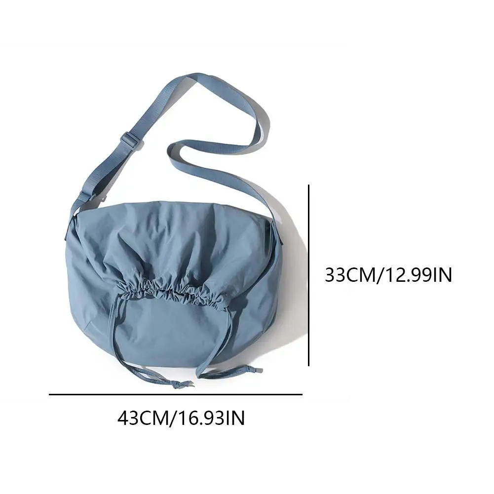 Women Drawstring Shoulder Bag Large Capacity Casual Satchel Bag Adjustable Strap Lightweight Shopping Bag Female Travel Bag