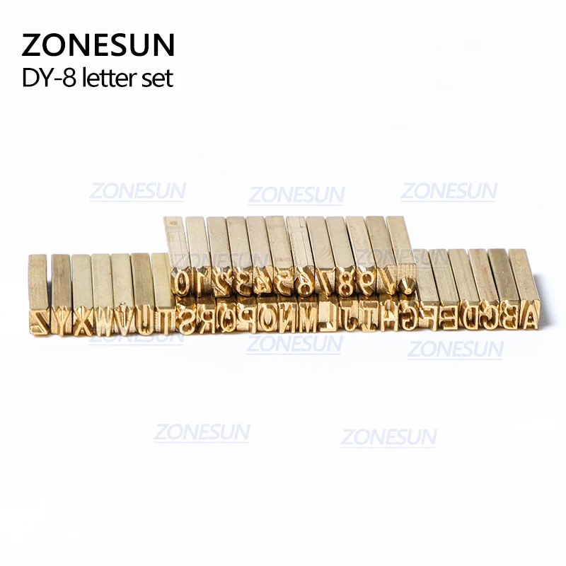 ZONESUN Alphabet Letter Fonts Of Ribbon Printer Heat Stamping Head Hot Stamping Spare Part Expiration Code Printing Machine