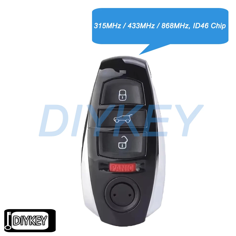 

4 кнопки, умный дистанционный автомобильный брелок 315 МГц/433 МГц/868 МГц ID46 чип для Volkswagen Touareg 2011 2012 2013 2014 2015 2016 2017